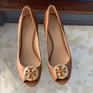 Tory Burch Peep Toe Wedges